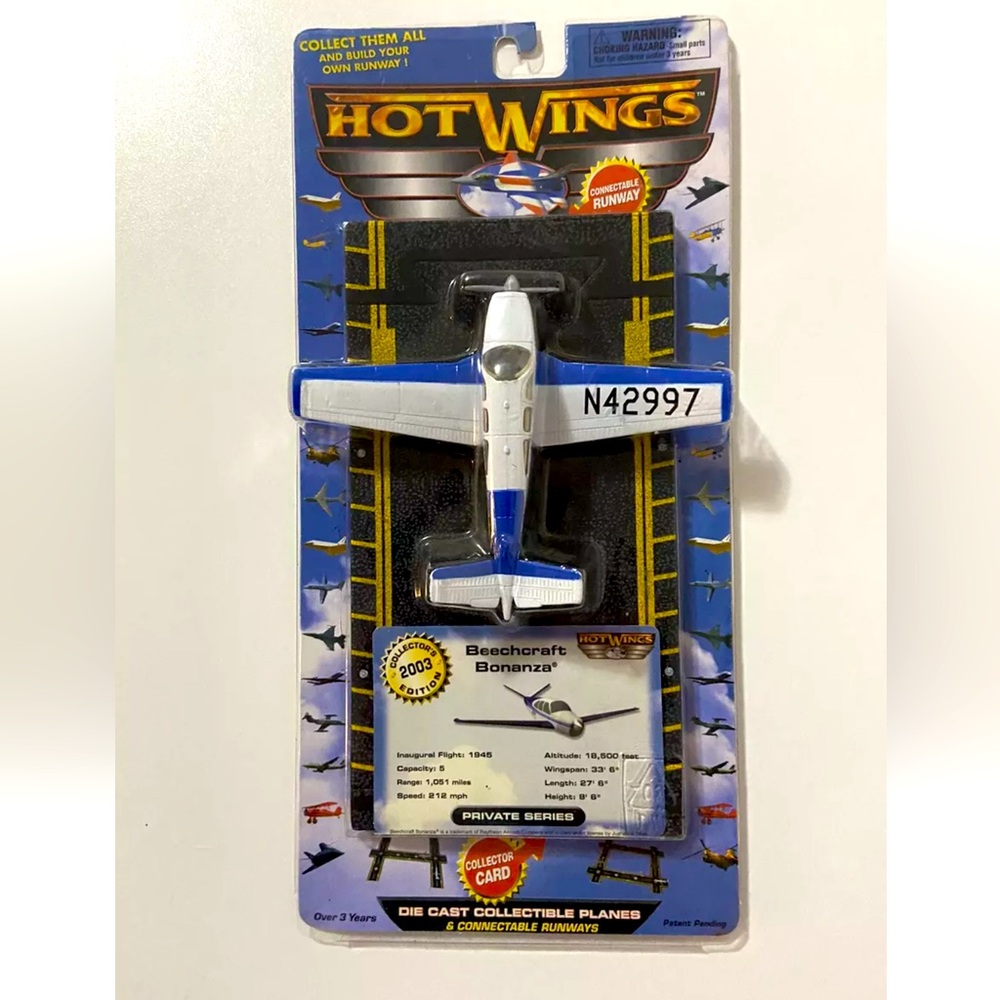 Beechcraft Bonanza Die Cast Plane 1/87 Scale HotWings